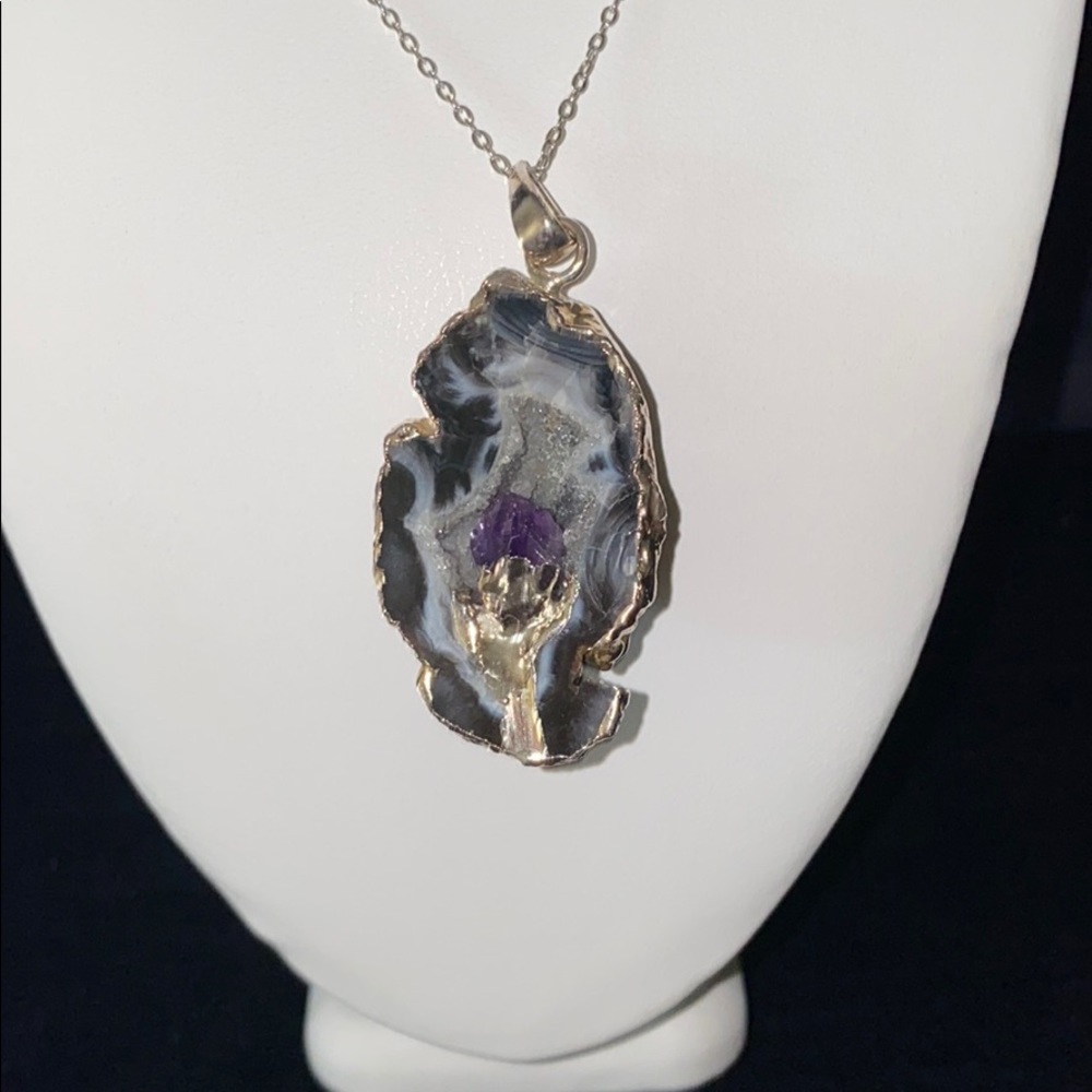 Charlene K Boho Drusy Pendant Necklace